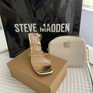 Steve Madden women’s gold strap on size 8 brand new worn twice